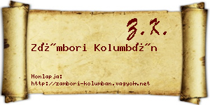 Zámbori Kolumbán névjegykártya